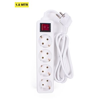 005140 Stekkerdoos 4-voudig + RA + schakelaar 1.5 mtr