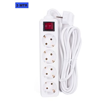 005141 Stekkerdoos 4-voudig + RA + schakelaar 3.0 mtr