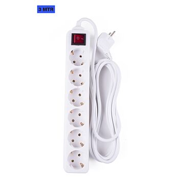 005144 Stekkerdoos 6-voudig + RA + schakelaar 3 mtr