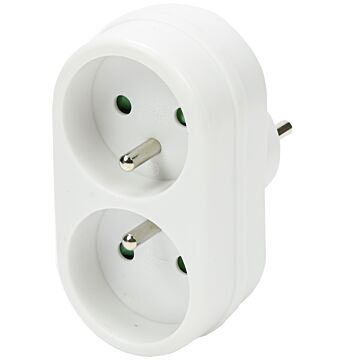 008547 Stekker a-pin duo verloop wit