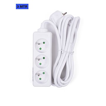 008553 Stekkerdoos A-pin 3-voudig + 3.0 mtr wit