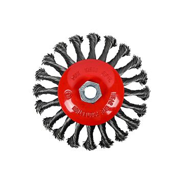 010174 Staalborstel voor haakseslijper getordeerd konisch 100 mm