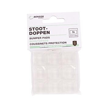 010195 Stootdoppen 9 dlg transparant 20.6 x 20.6 x 7.6 mm