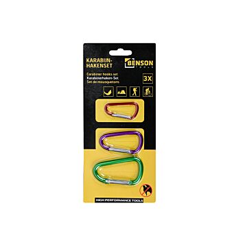 010206 Karabijnhakenset 3 dlg sleutelhanger