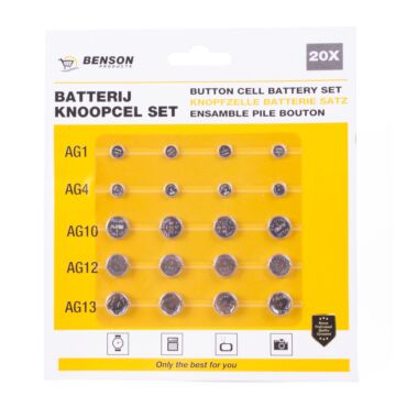 010515 Batterij knoopcel set 20 dlg lithium