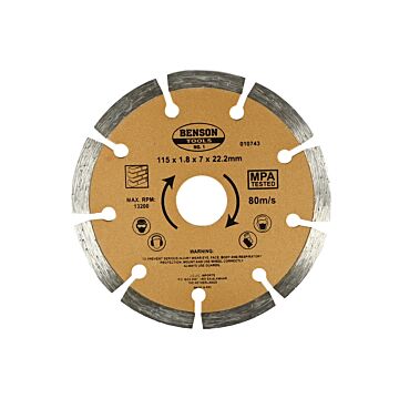 010743 Diamantschijf 115 mm getand