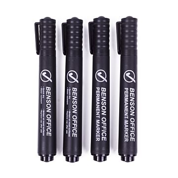011114 Merkstift permanent 4 dlg zwart profi