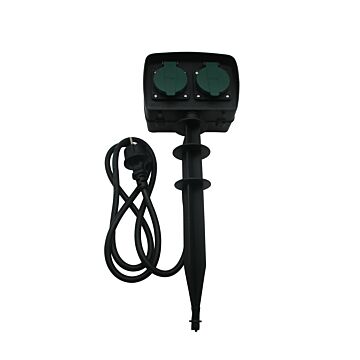 011323 Tuincontactdoos op spies met timer 1.5 mtr