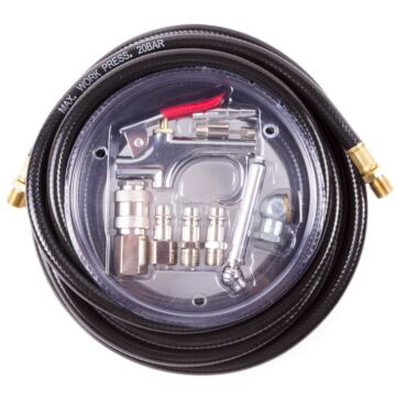 011444 Luchtslang 8 mtr 1/4" + accessoires 10 dlg