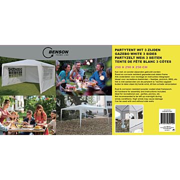 011827 Partytent 3 zijden 290 x 290 x 245 cm
