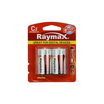 012005 Raymax batterij c/LR14 2 dlg alkaline