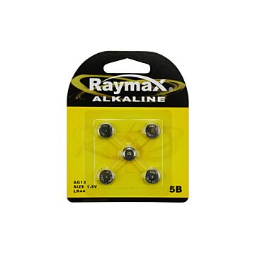 012012 Raymax batterij knoopcel 1.5V ag13/LR44 5 dlg alkaline