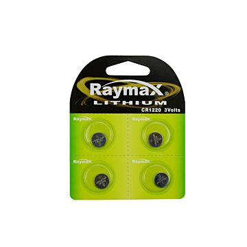 012016 Raymax batterij knoopcel 3V CR1220 4 dlg lithium
