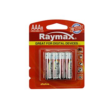 012018 Raymax batterij AAA LR03 8 dlg alkaline