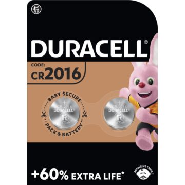 012204 Duracell lithium DL 2016 2 dlg