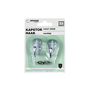 012265 Kapstokhaak metaal 2 dlg