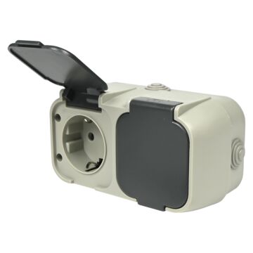 012476 Stopcontact 2-voudig waterdicht IP54