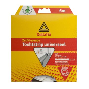 012816 Deltafix Tochtstrip o-profiel siliconen 9 x 7 mm 1-7 mm 2 x 3 mtr wit