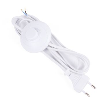 012939 Stroomsnoer + stekker + voetschakelaar 2 mtr wit