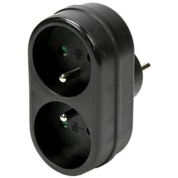 013647 Stekker a-pin duo verloop zwart