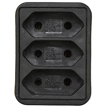 013650 Stekker triplo zwart