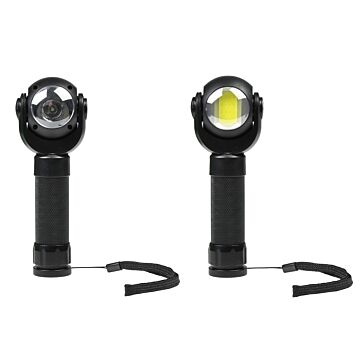 013736 LED zaklamp + draaikop + COB alu