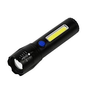 013811 Zaklamp tactical LED + COB oplaadbaar 116 mm