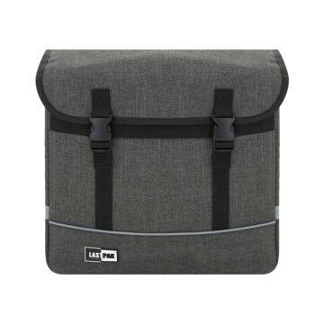 014109 Fietstas dubbel 35 ltr canvas grijs