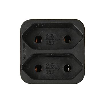 014240 Stekker duplo zwart