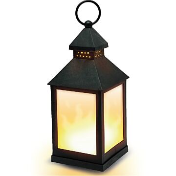 014260 LED lantaarn met flame effect 10,5 x 10,5 x 24 cm