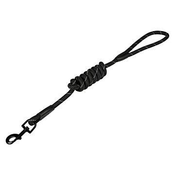 014332 Hondenriem rond 12 mm x 150 cm zwart reflecterend