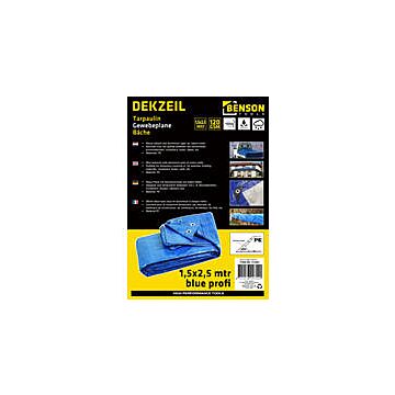 014967 Dekzeil 1,5 x 2,5 mtr blauw profi