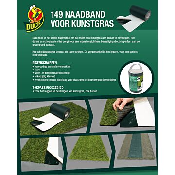 015005 Naadband kunstgras 150 mm x 10 m