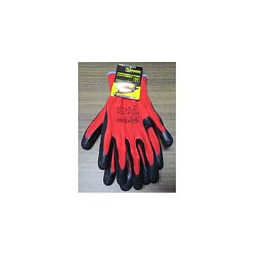 015067 Werkhandschoenen latex crinkle rood zwart maat 11