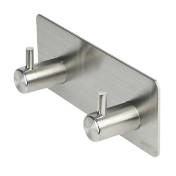 015407 Haak dubbel metaal zelfklevend zilver