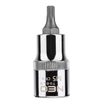 NEO Fijne Torx dop M5, 55mm 1/2 aansluiting, S2 Staal