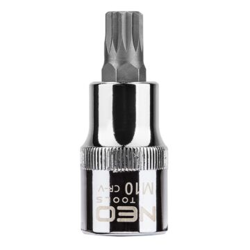 NEO Fijne Torx dop M10, 55mm 1/2 aansluiting, S2 Staal