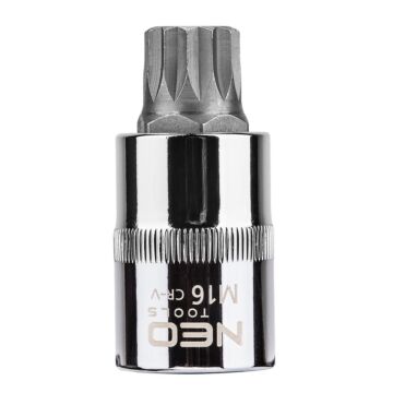 NEO Fijne Torx dop M16, 55mm 1/2 aansluiting, S2 Staal