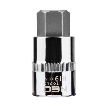 NEO Inbusdop H19, 55mm 1/2 aansluiting, S2 Staal, TUV M+T