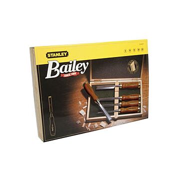 Stanley 2-16-217 Houtbeitelset Bailey 5-delig Houten kist