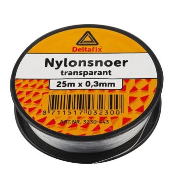  NYLON SNOER TRANSPARANT 0.3 MM DIK / 25 MTR LANG
