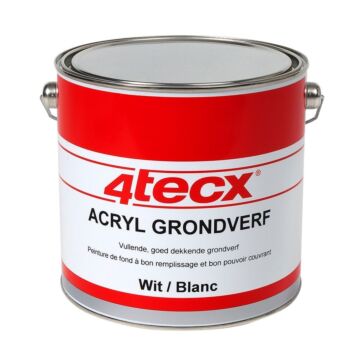 4tecx Acryl grondverf wit RAL9001 2,5ltr