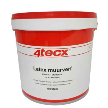4tecx Muurverf klasse 2 afwasbaar superdek 5ltr