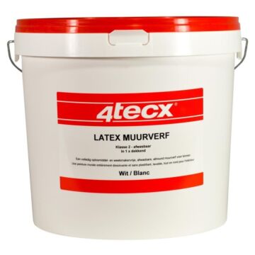 4tecx Muurverf klasse 2 afwasbaar superdek 10ltr