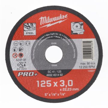 Milwaukee Metaaldoorslijpschijf SC41 125 x 3 mm PRO+ (te bestellen per 50)