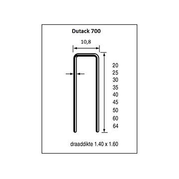 Dutack Nieten 700 45 mm. verzinkt