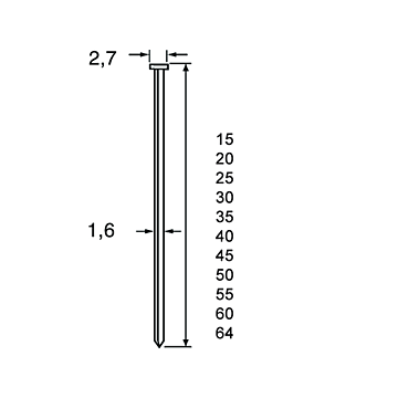 Dutack Brad SKN16 25 mm. RVS