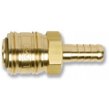Messing snelkoppeling / persluchtkoppeling met 13 mm slangtule, Duitse (euro) passing