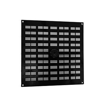 Nedco BV Aluminium schuifrooster 300x300mm met gaas en draaiknop, zwart