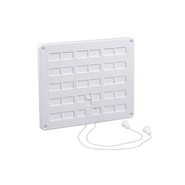 Nedco BV Afsluitbaar ventilatierooster 350x300mm met gaas PS, kunststof wit